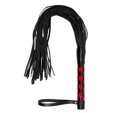 Флогер Premium Leather Flogger, BLACK/RED