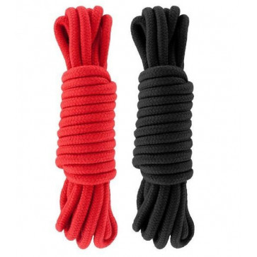 Набір мотузок для бондажу Submission 5М Red&Black