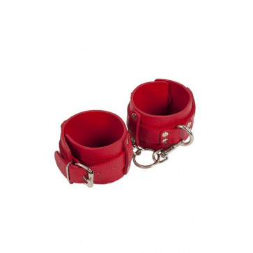 Наручники Leather Dominant Hand Cuffs, RED