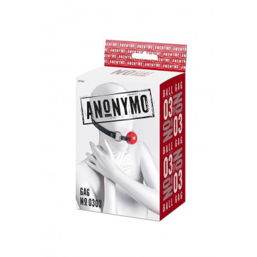 Кляп - Anonymo gag, ABS plastic, red, 64 cm