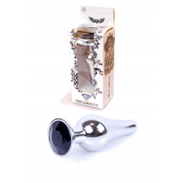 Анальна пробка - Jewellery Silver BUTT PLUG Black