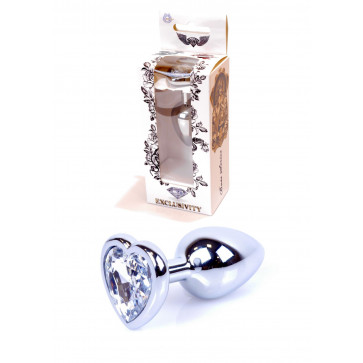 Анальна пробка - Jewellery Silver  Heart PLUG Clear