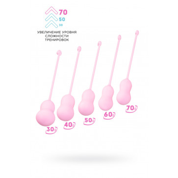 Набір вагінальних кульок Flovetta By Toyfa Tulips, силікон, рожевий, 5,3 см