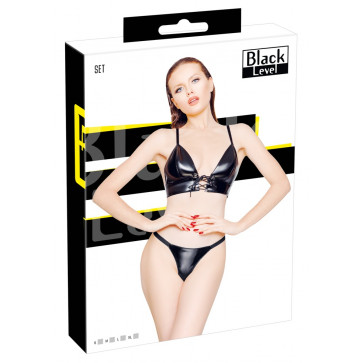 Комплект білизни - 2820161 Vinyl Bra and String - black