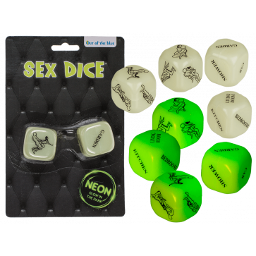 Кубики неонові Sex Dice Kamasutra Neon, 2 шт.