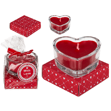 Свічка у склі Heart, 8 х 8 см