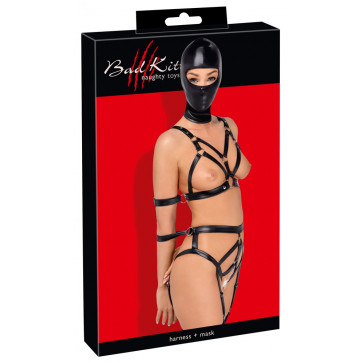 Боді з маскою - 2480492 Bad Kitty Strap+Mask Set, black