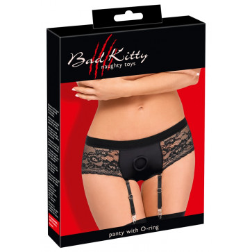 Трусики для страпону - 2493608 Bad Kitty Suspender Panty, black