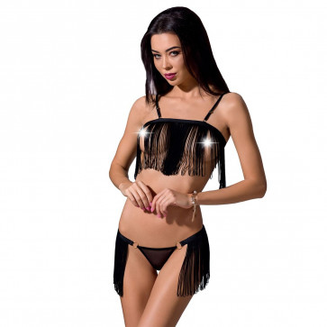 Комплект белья KASSANDRA SET WITH OPEN BRA black S/M - Passion Exclusive