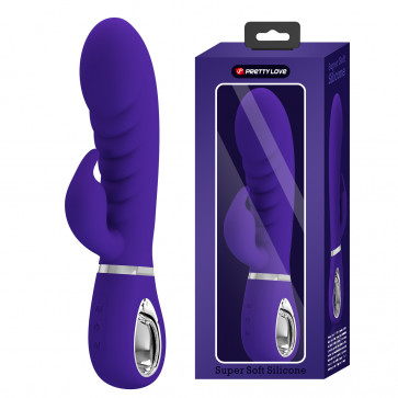 Ребристый вибратор Pretty Love - Prescott Purple, BI-014635-3