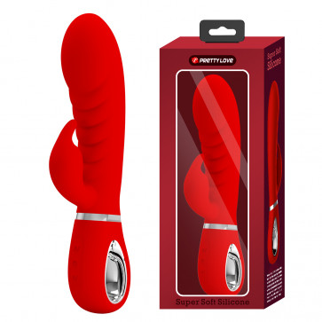 Ребристый вибратор Pretty Love - Prescott Red, BI-014635-2
