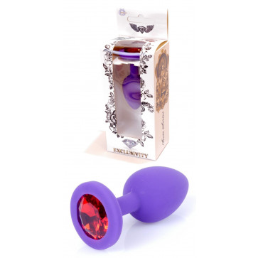 Силиконовая анальная пробка Boss Series - Jewellery Purple Silicon PLUG Medium Red M, BS6400086