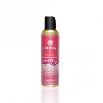 Массажное масло DONA Massage Oil FLIRTY - BLUSHING BERRY (110 мл) с феромонами и афродизиаками