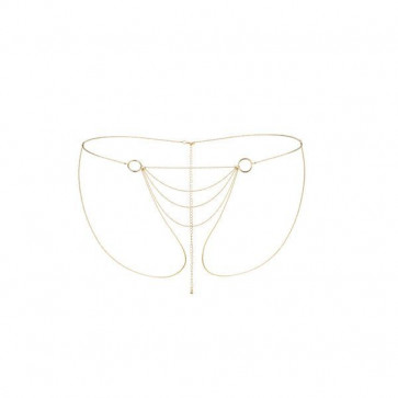 Цепочка трусики Bijoux Indiscrets Magnifique Bikini Chain - Gold, украшение на тело