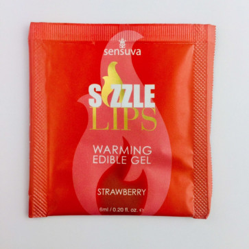 Пробник массажного геля Sensuva - Sizzle Lips Strawberry (6 мл)