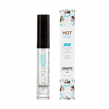 Стимулирующий блеск для губ Exsens Coconut Hot Kiss 7мл, согревает и охлаждает 