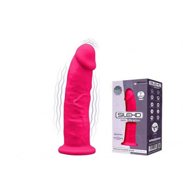 Фаллоимитатор с вибрацией SilexD Henry Vibro Pink (MODEL 2 size 7in), двухслойный, диаметр 4,4 см