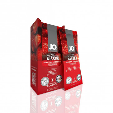 Набор лубрикантов Foil Display Box – JO H2O Lubricant – Strawberry – 12 x 10ml для орального секса
