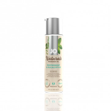 Массажное масло System JO - Naturals Massage Oil - Peppermint&Eucalyptus с эфирными маслами (120 мл)