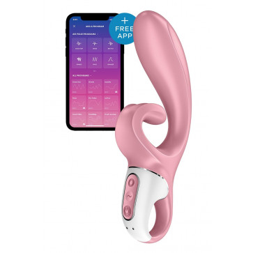 Смарт вибратор кролик Satisfyer Hug Me Pink, 2 мотора, диаметр 4,2см, широкая клиторальная часть
