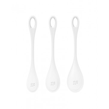 Набор йони бусин Satisfyer Yoni Power 1 White, диаметр 2-2,5-3см, вес 22-46-74гр