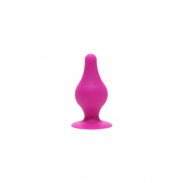 Анальная пробка SilexD (Model 2 size XS) Pink двухслойная, силикон+Silexpan, диаметр 2,9 см