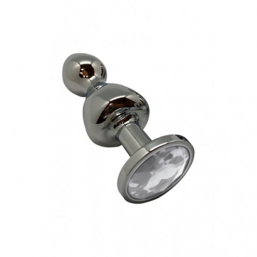 Анальная пробка Wooomy Lollypop Double Ball Metal Plug M