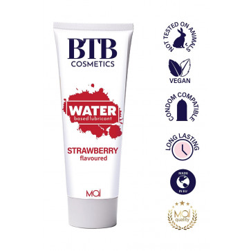 Смазка на водной основе BTB FLAVORED STRAWBERRY с ароматом клубники (100 мл)