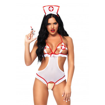 Leg Avenue Roleplay Naughty Nurse OS White/Red