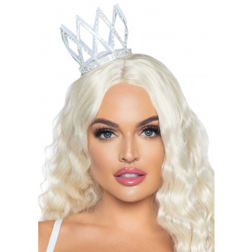 Leg Avenue Faux rhinestone die cut crown Silver