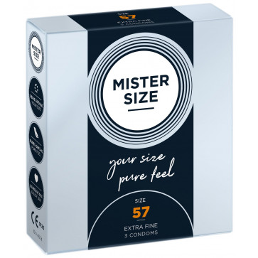 Презервативы Mister Size - pure feel - 57 (3 condoms), толщина 0,05 мм