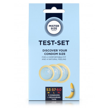 Набор презервативов Mister Size test-set 53–57–60, 3 размера + линейка, толщина 0,05 мм