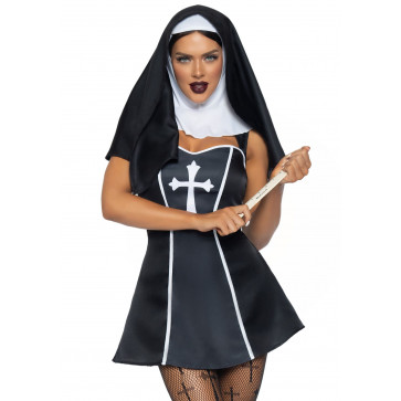 Костюм монашки Leg Avenue Naughty Nun M, платье, головной убор