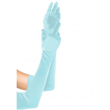 Длинные перчатки Leg Avenue Extra Long Satin Gloves light blue
