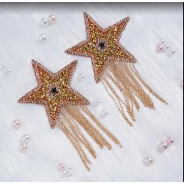 Пэстис-звезды с бахромой JSY Nipple Sticker RT236112 Gold, стикеры