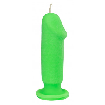 Свеча LOVE FLAME - Dildo S Green Fluor, CPS04-GREEN