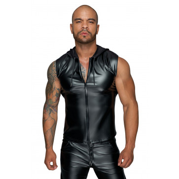 Мужская безрукавка с капюшоном Noir Handmade H062 Hooded Shirt, XXL, мокрый эффект