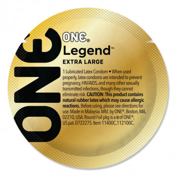Презерватив ONE Legend XL, 1 шт, увеличенный размер, расширение на конце, со смазкой