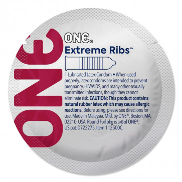 Презерватив ONE Extreme Ribs, 1 шт, ребристый, со смазкой