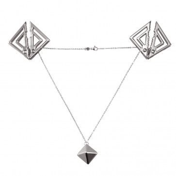 Зажимы для сосков с тяжелой подвеской LOCKINK Adjustable Nipple Clamps with Heavy Pendant - Grey