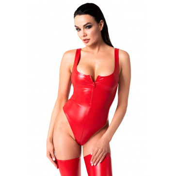 Боди Noir Handmade F352 Red powerwetlook body - L