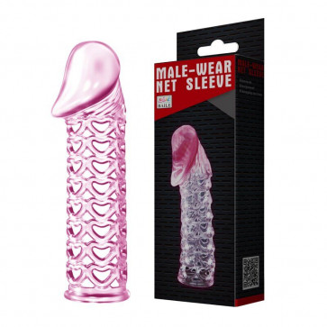 Удлиняющая насадка-презерватив Male-wear net sleeve, BI-026200