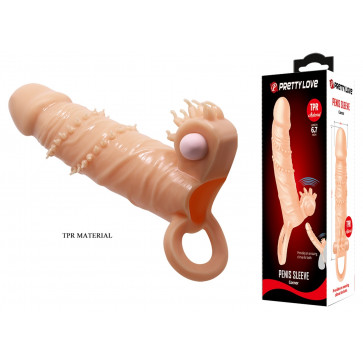 Удлиняющая насадка с вибростимуляцией ( на 4 см ) PRETTY LOVE - PENIS SLEEVE Connor, BI-026245