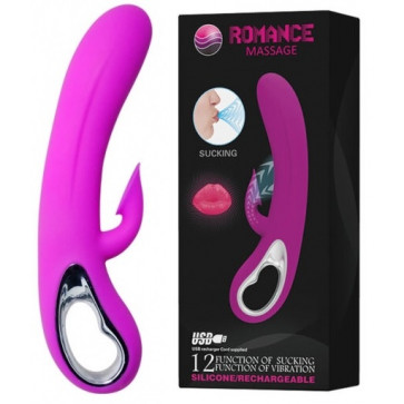 Вибратор с вакуумной стимуляцией клитора - ROMANCE MASSAGE Sucking & Vibrating, MC08-2