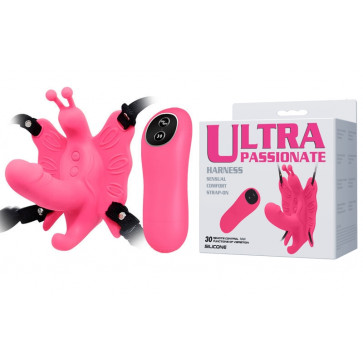 Вибро-стимулятор бабочка с пультом ду  BAILE - ULTRA PASSIONATE HARNESS, BW-022045W
