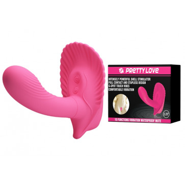 Вибробабочка с стимулятором клитора PRETTY LOVE - Powerful Shell Stimulator , BI-014368-3