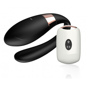 Вибромассажер для пар с пультом ДУ - Boss Series V-Vibe Black USB 7 Function, BS6200003