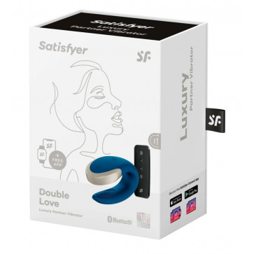 Вибромассажер для пар Satisfyer Double Love Blue, 4002446