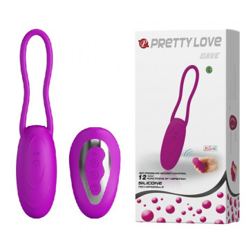 Виброяйцо с дистанционным управлением PrettyLove - DAVE 12 Functions USB, BI-014237