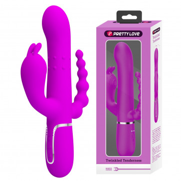 Вибромассажер с анальным и клиторальным стимулятором Pretty Love - Cammy Purple Twinkled Tenderness, BW-500036